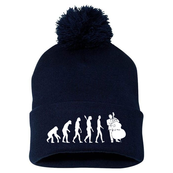 Bass Clef Double Bass Player Bass Guitarist Evolution Pom Pom 12in Knit Beanie