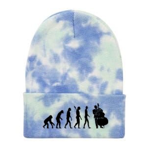 Bass Clef Double Bass Player Bass Guitarist Evolution Tie Dye 12in Knit Beanie