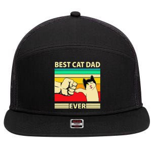 Best Cat Dad Ever Funny Cat Daddy Father Day Gift 7 Panel Mesh Trucker Snapback Hat