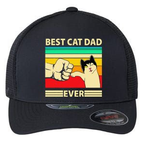 Best Cat Dad Ever Funny Cat Daddy Father Day Gift Flexfit Unipanel Trucker Cap