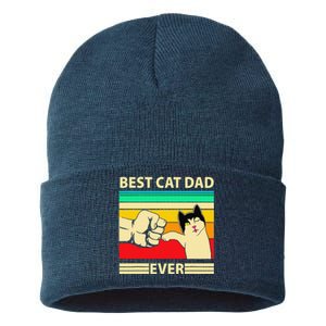 Best Cat Dad Ever Funny Cat Daddy Father Day Gift Sustainable Knit Beanie