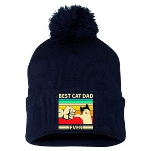 Best Cat Dad Ever Funny Cat Daddy Father Day Gift Pom Pom 12in Knit Beanie