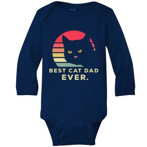 Best Cat Dad Ever Funny Cat Enthusiast Animal Lover Father Baby Long Sleeve Bodysuit