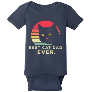 Best Cat Dad Ever Funny Cat Enthusiast Animal Lover Father Baby Bodysuit