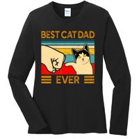 Best Cat Dad Ever FatherS Day Gift Cat Daddy Ladies Long Sleeve Shirt