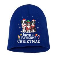 Border Collie Dogs Merry Mom Dad Have A Pawsome Christmas Cute Gift Short Acrylic Beanie