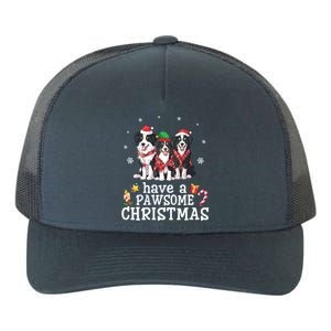 Border Collie Dogs Merry Mom Dad Have A Pawsome Christmas Cute Gift Yupoong Adult 5-Panel Trucker Hat