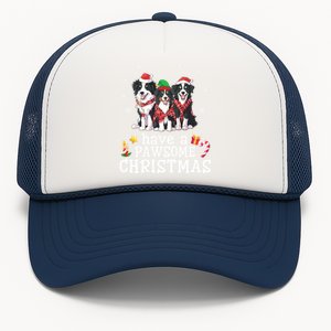 Border Collie Dogs Merry Mom Dad Have A Pawsome Christmas Cute Gift Trucker Hat