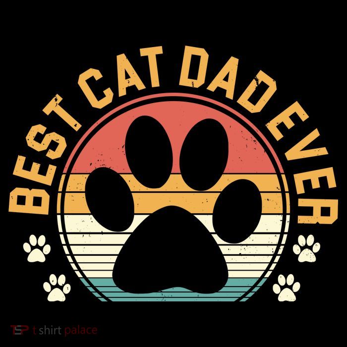 Best Cat Dad Ever Retro Sunset Backpack