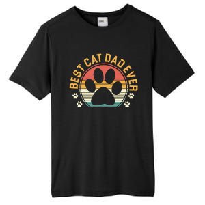 Best Cat Dad Ever Retro Sunset Tall Fusion ChromaSoft Performance T-Shirt