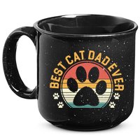 Best Cat Dad Ever Retro Sunset 15oz Campfire Ceramic Mug