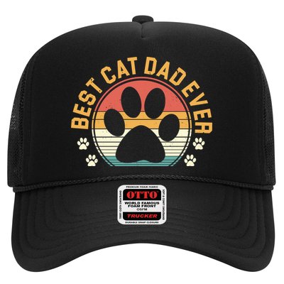Best Cat Dad Ever Retro Sunset Trucker Hat