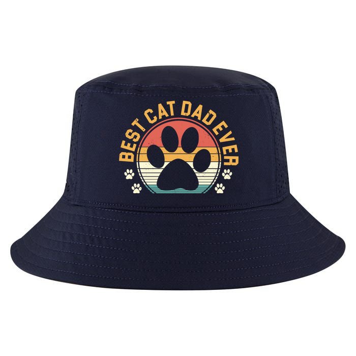 Best Cat Dad Ever Retro Sunset Cool Comfort Performance Bucket Hat