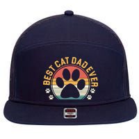 Best Cat Dad Ever Retro Sunset 7 Panel Mesh Trucker Snapback Hat
