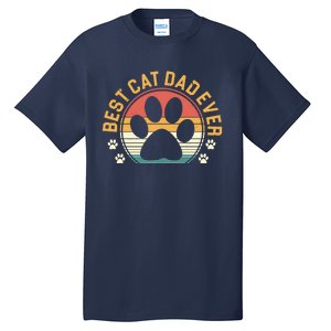 Best Cat Dad Ever Retro Sunset Tall T-Shirt