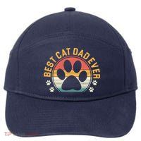 Best Cat Dad Ever Retro Sunset 7-Panel Snapback Hat