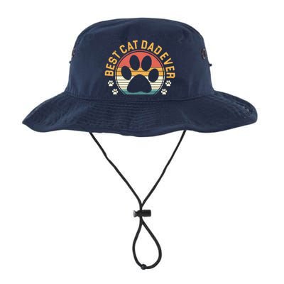 Best Cat Dad Ever Retro Sunset Legacy Cool Fit Booney Bucket Hat