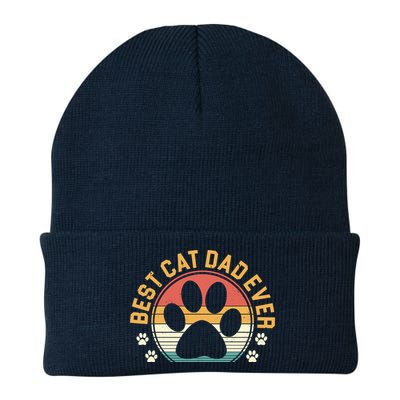 Best Cat Dad Ever Retro Sunset Beanie
