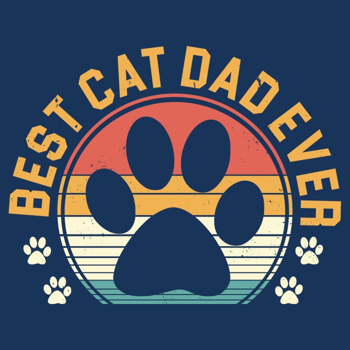 Best Cat Dad Ever Retro Sunset Drawstring Bag