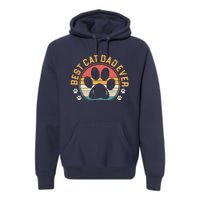 Best Cat Dad Ever Retro Sunset Premium Hoodie