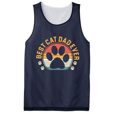 Best Cat Dad Ever Retro Sunset Mesh Reversible Basketball Jersey Tank