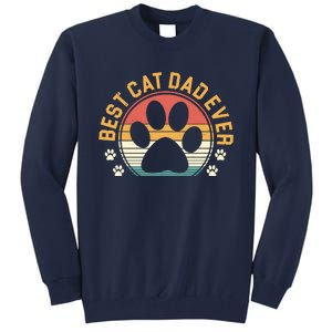 Best Cat Dad Ever Retro Sunset Tall Sweatshirt