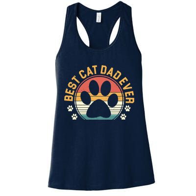 Best Cat Dad Ever Retro Sunset Womens Tank Top