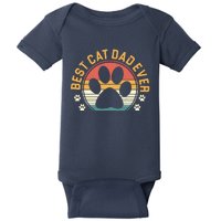 Best Cat Dad Ever Retro Sunset Baby Bodysuit