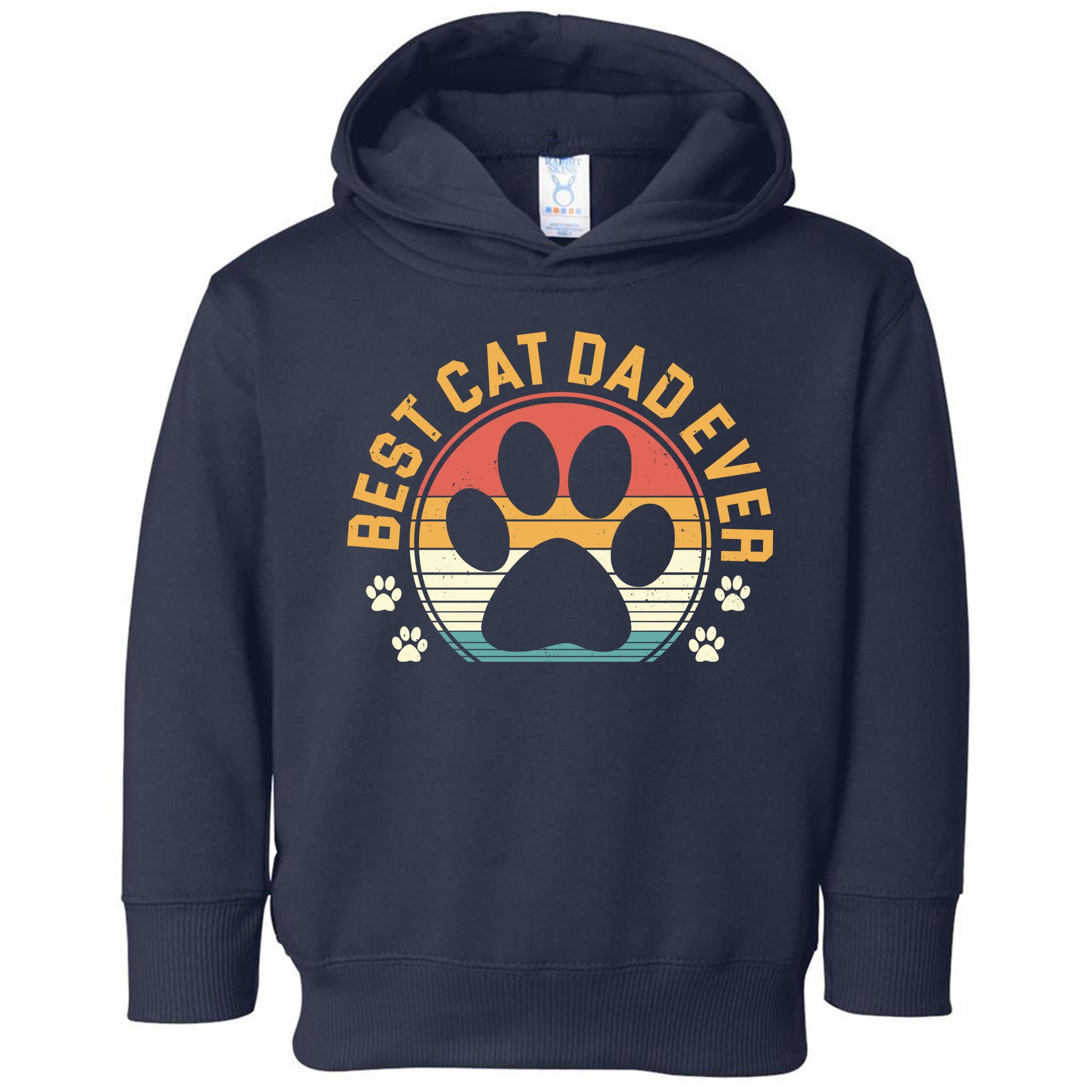 Best Cat Dad Ever Retro Sunset Toddler Hoodie