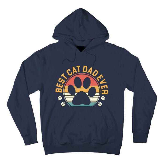 Best Cat Dad Ever Retro Sunset Tall Hoodie