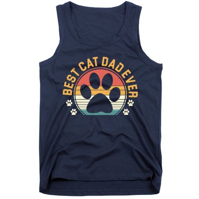 Best Cat Dad Ever Retro Sunset Tank Top
