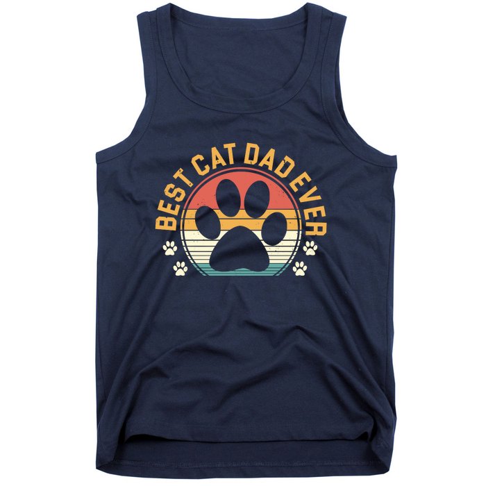 Best Cat Dad Ever Retro Sunset Tank Top