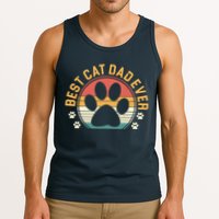 Best Cat Dad Ever Retro Sunset Tank Top