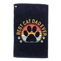 Best Cat Dad Ever Retro Sunset Platinum Collection Golf Towel