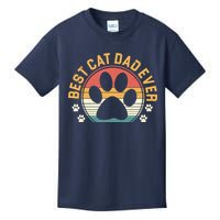 Best Cat Dad Ever Retro Sunset Kids T-Shirt