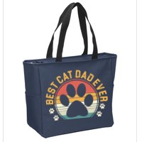 Best Cat Dad Ever Retro Sunset Zip Tote Bag