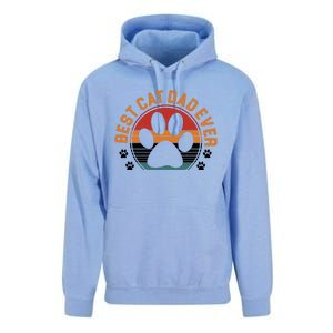 Best Cat Dad Ever Retro Sunset Unisex Surf Hoodie