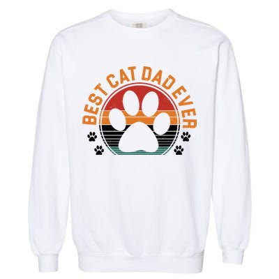 Best Cat Dad Ever Retro Sunset Garment-Dyed Sweatshirt