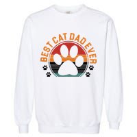 Best Cat Dad Ever Retro Sunset Garment-Dyed Sweatshirt