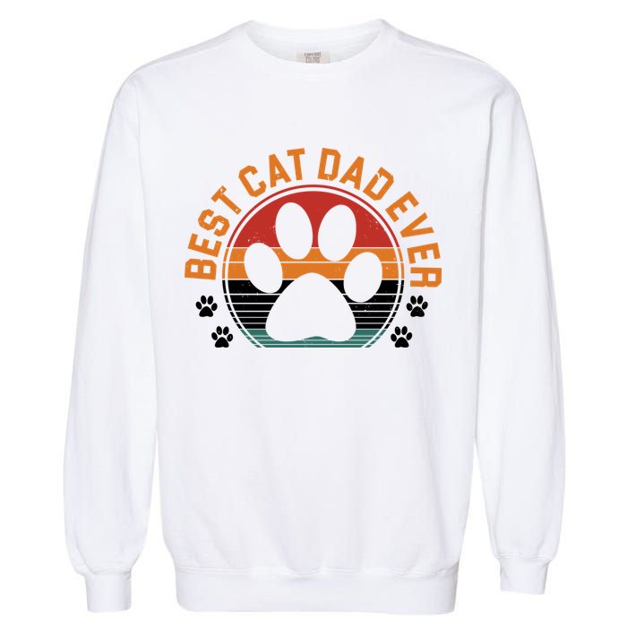 Best Cat Dad Ever Retro Sunset Garment-Dyed Sweatshirt