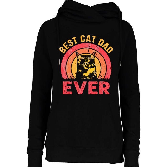 Best Cat Dad Ever Vintage Cat Daddy Fathers Day Womens Funnel Neck Pullover Hood