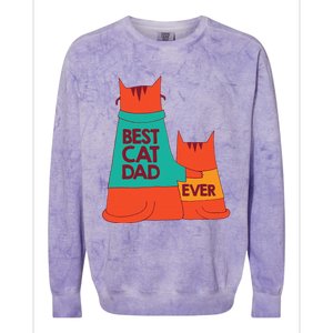 Best Cat Dad Ever Kitty Cat Meow Pet Animal Father Day Colorblast Crewneck Sweatshirt