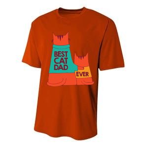 Best Cat Dad Ever Kitty Cat Meow Pet Animal Father Day Performance Sprint T-Shirt