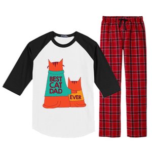 Best Cat Dad Ever Kitty Cat Meow Pet Animal Father Day Raglan Sleeve Pajama Set