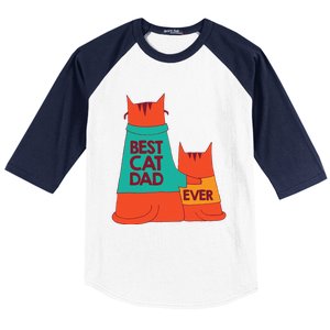 Best Cat Dad Ever Kitty Cat Meow Pet Animal Father Day Baseball Sleeve Shirt