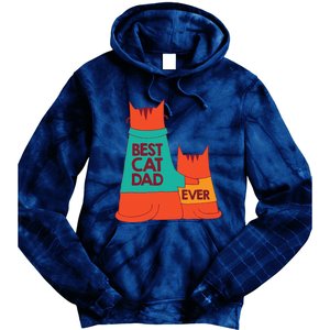 Best Cat Dad Ever Kitty Cat Meow Pet Animal Father Day Tie Dye Hoodie