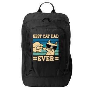 Best Cat Dad Ever Funny Cat Retro Men City Backpack