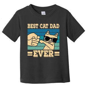 Best Cat Dad Ever Funny Cat Retro Men Toddler T-Shirt