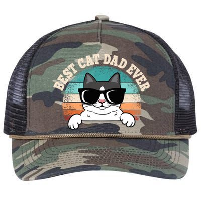 Best Cat Dad Ever Cat Lover Cat Owner Retro Rope Trucker Hat Cap