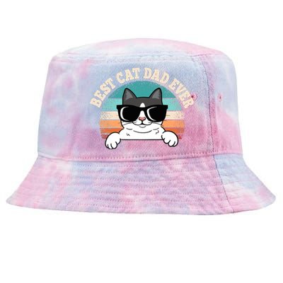 Best Cat Dad Ever Cat Lover Cat Owner Tie-Dyed Bucket Hat